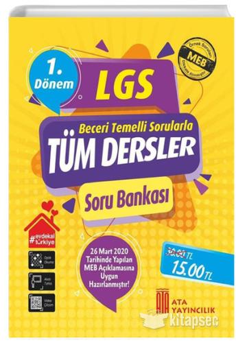 ATA 8.SINIF 1.DÖNEM TÜM DERSLER SORU BANKASI