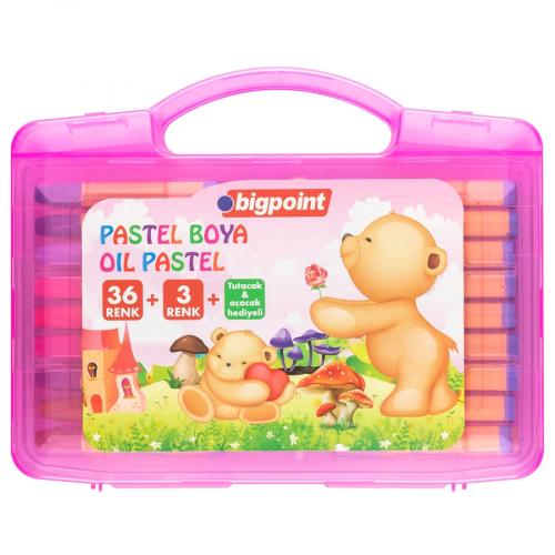 Bigpoint Pastel Boya 36+3 Renk - Pembe Çantalı