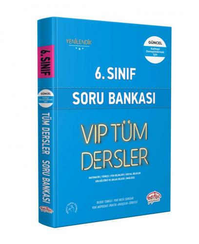 Editör 6. Sınıf VIP Tüm Dersler Soru Bankası Mavi Kitap