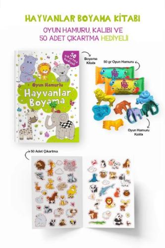 Hayvanlar Boyama Kitabı - Oyun Hamurlu - 3 Yaş +