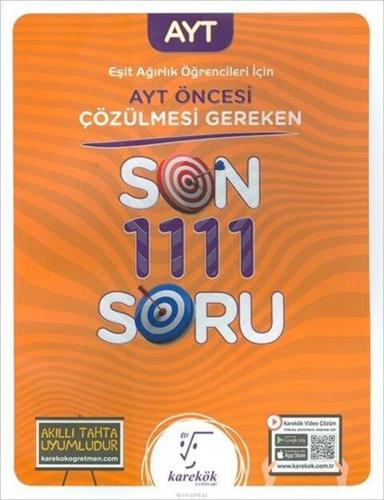 Karekök AYT Öncesi Çözülmesi Gereken Son 1111 Soru Eşit Ağırlık