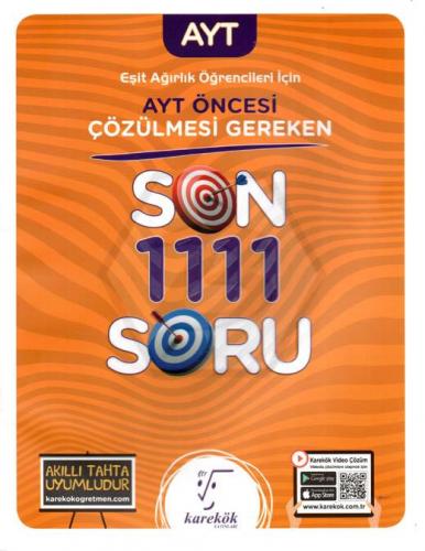 Karekök AYT Öncesi Çözülmesi Gereken Son 1111 Soru Eşit Ağırlık