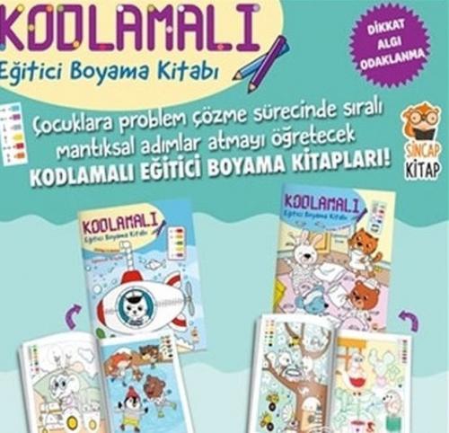 Kodlamalı Eğitici Boyama Kitabı 4-5 Yaş (2 Kitap Takım)