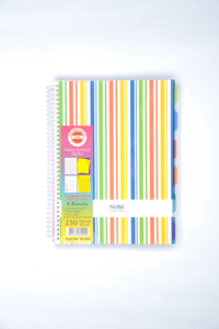 NOTTE SPRALLİ PLASTİK KAPAK A6 3 INDEX DEFTER 150 YAPRAK ÇİZGİLİ