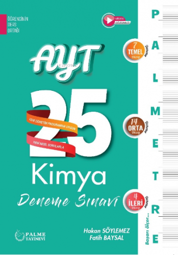 Palmetre Ayt Kimya 25 Deneme Sınavı