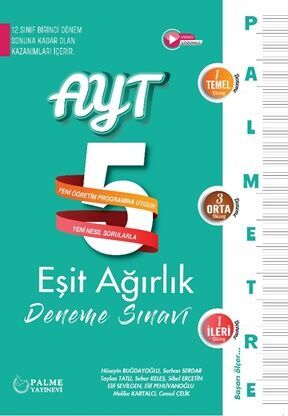 Palme Palmetre Ayt Eşit Ağırlık 5 Deneme Sınavı (12. Sınıf Birinci Dön