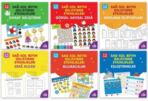 Sağ-Sol Beyin Geliştirme Etkinlikleri Seti 5-8 Yaş (6 Kitap Takım)