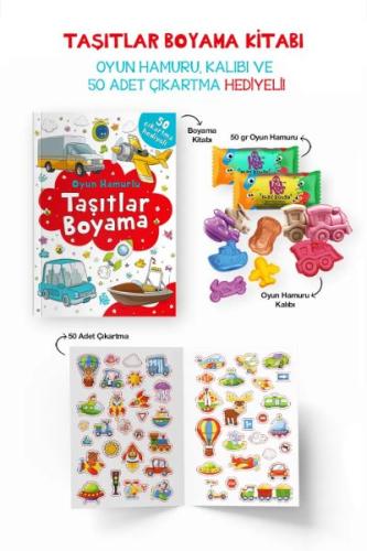 Taşıtlar Boyama Kitabı - Oyun Hamurlu - 3 Yaş +