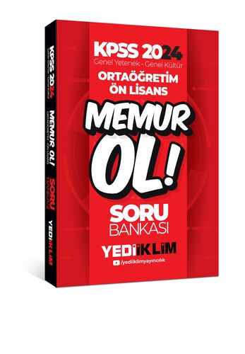 Yediiklim Yayınları 2024 KPSS Ortaöğretim-Önlisans Memur Ol Soru Banka