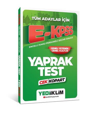 Yediiklim Yayınları 2024 Tüm Adaylar İçin Ekpss Çek Kopart Yaprak Test