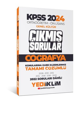 Yediiklim Yayınları KPSS 2024 Ortaöğretim-Önlisans Coğrafya Konularına